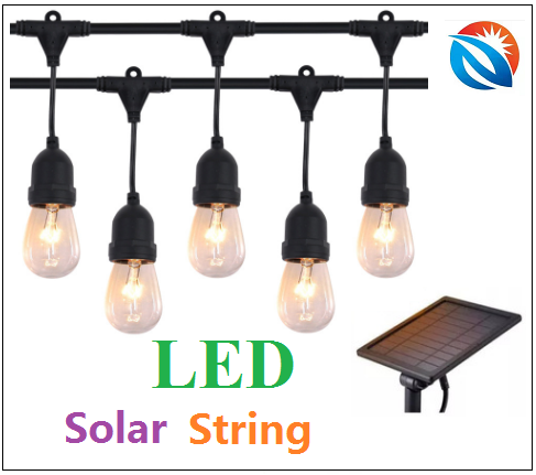 E27 split S14 Cadena de luz solar, 17M 30 cabezas