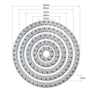 WS2812B Smart RGBIC LED-Ring Individuell adressierbare Smart Strip Lights DC5V WS2812 Individuell adressierbares LED-Modul - Product Image 4