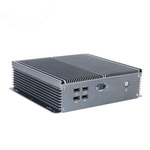 Venta caliente J1900 Quad Industrial Pc caja sin ventilador sistema integrado ordenador sin ventilador Mini PC soporte de aluminio puro 2 LAN 1 COM 4USB - Product Image 2