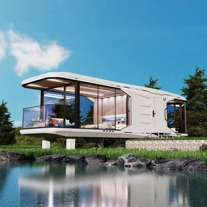 Contenedor de diseño de cápsula espacial con estructura de acero prefabricada modular, casas impermeables - Product Image 2