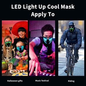 หน้ากากปิดหน้า Led ทำงานด้วยเสียงฮาโลวีน,หน้ากากมีไฟ Led สำหรับงานเลี้ยงสังสรรค์ - Product Image 5