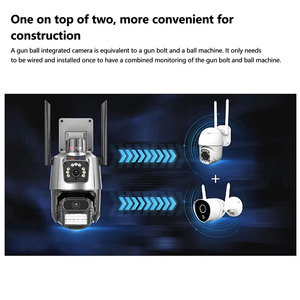 T36 çift Lens çift ekran Hd gece görüş kameraları koruma su geçirmez ev güvenlik Cctv Video Wifi Ptz kamera - Product Image 5