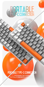 Free Wolf T60 Mechanical Keyboard Color Matching Customized <strong>Notebook</strong> Office <strong>Computer</strong> 62 Keys Russian Luminous Game Keyboard - Product Image 4