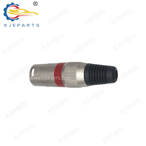 Can-non Red XLR Adapter Microphone Audio Plug 3-core Male Connector for Audio Power Amplifier Stereo - Product Image 1