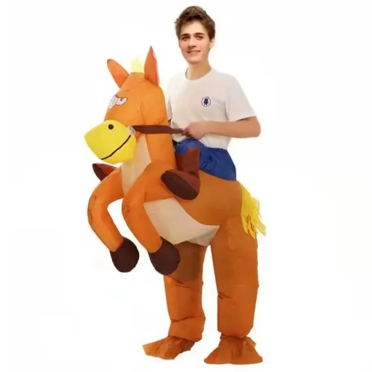 Mascot Inflatable Clothes Halloween Cosplay Party Ride On Horse Costume Blow Up Suit Inflatable Horse Costume For Adult kids