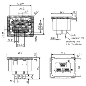 Industrial <strong>IEC</strong> <strong>Connector</strong> EN60320 C19 <strong>Input</strong> Outlet BS-C19 PDU Socket with 20A Rated Current Plug and Socket Type - Product Image 2