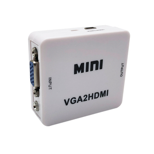 Transferencia de VGA a HDMI para TV Computadora Plug and Play Mini Adaptador VGA a HD con Audio Mini