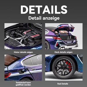 BMW M8 için 1:24 ölçekli Diecast Metal Model araba ses ve ışık geri çekme ve açık kapılar ile dekoratif koleksiyon oyuncak - Product Image 5