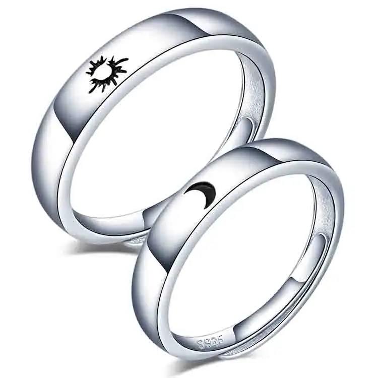 सूरज और mooon युगल मिलान अंगूठी s925 अंगूठी सगाई जोड़ी के लिए