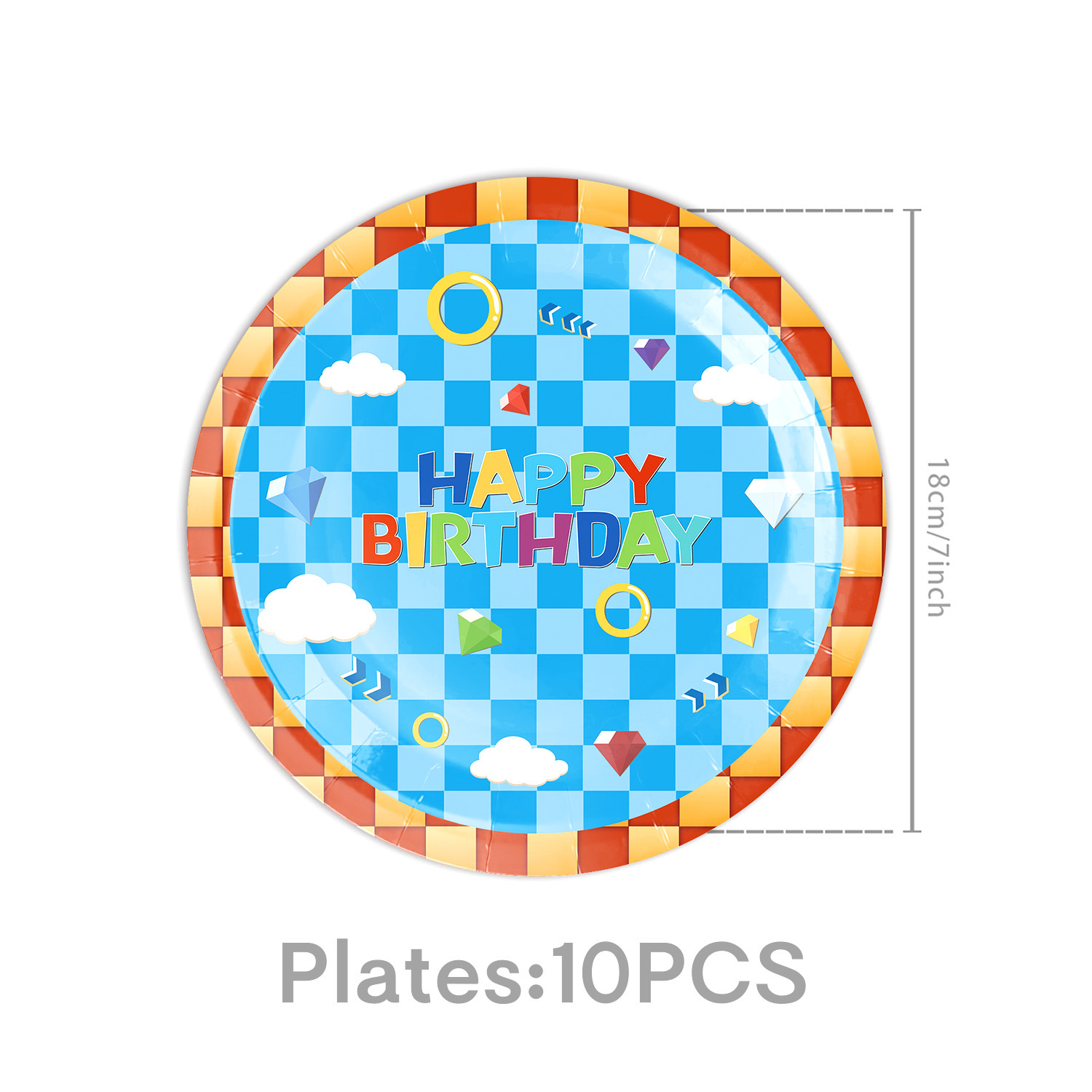 Bleu-10pcs assiettes en papier 7 pouces