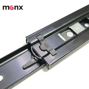 Cassettiera spessa nera con tre binari scorrevoli completamente estrauti per armadi domestici, montati lateralmente con tre binari scorrevoli - Product Image 6