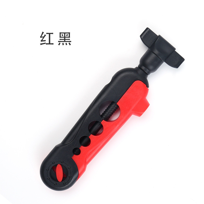 Portable plastic handle, black and red