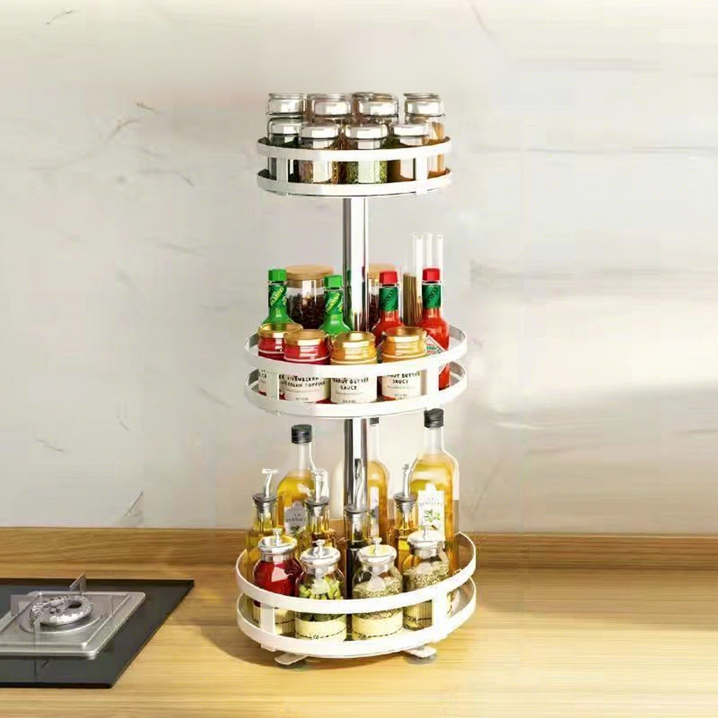 White round three-tier