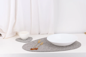 桌面保护定制毡垫隔热圆毡餐垫和杯垫 - Product Image 2