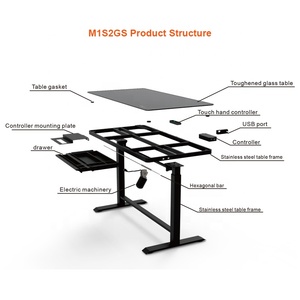 出厂价格智能电脑桌高度可调桌子电动抽屉站立桌 - Product Image 5