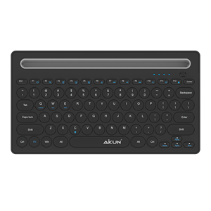 Teclado recargable de triple solución Bluetooth 5,0 + 3,0 + 2,4 Ghz Versión-Conéctese con 3 dispositivos-Soporte para móvil e iPad