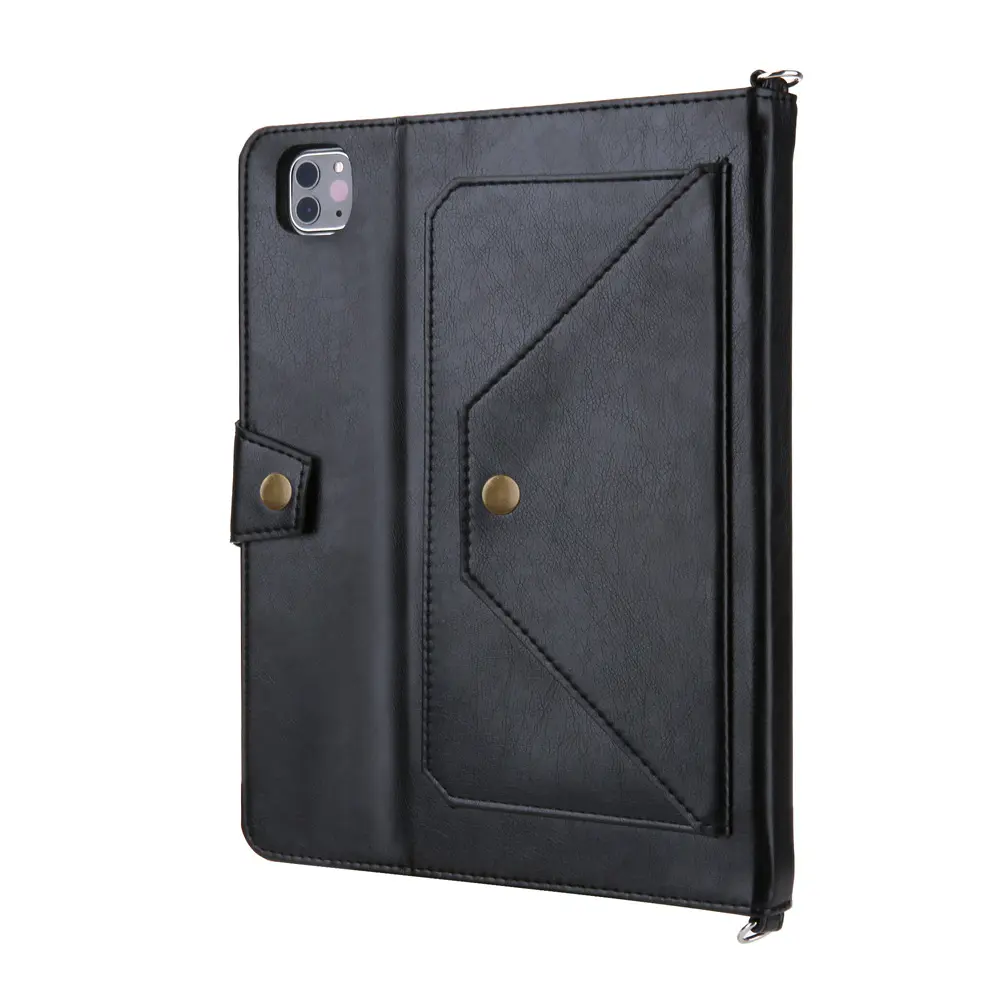 PU Leather Luxury Envelope Shape Cross Body Tablet Bag Shoulder Strap Zipper Card Holder Protective Case for iPad 10 2022 Pro 11