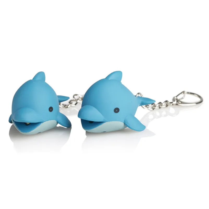 Dolphin mini porte-clés lampe de poche animaux de la mer porte-clés pour sac filles