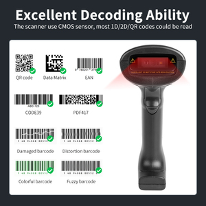 Lector de código de barras con cable 2D qr, escáner de código de barras para tienda de inventario - Product Image 3