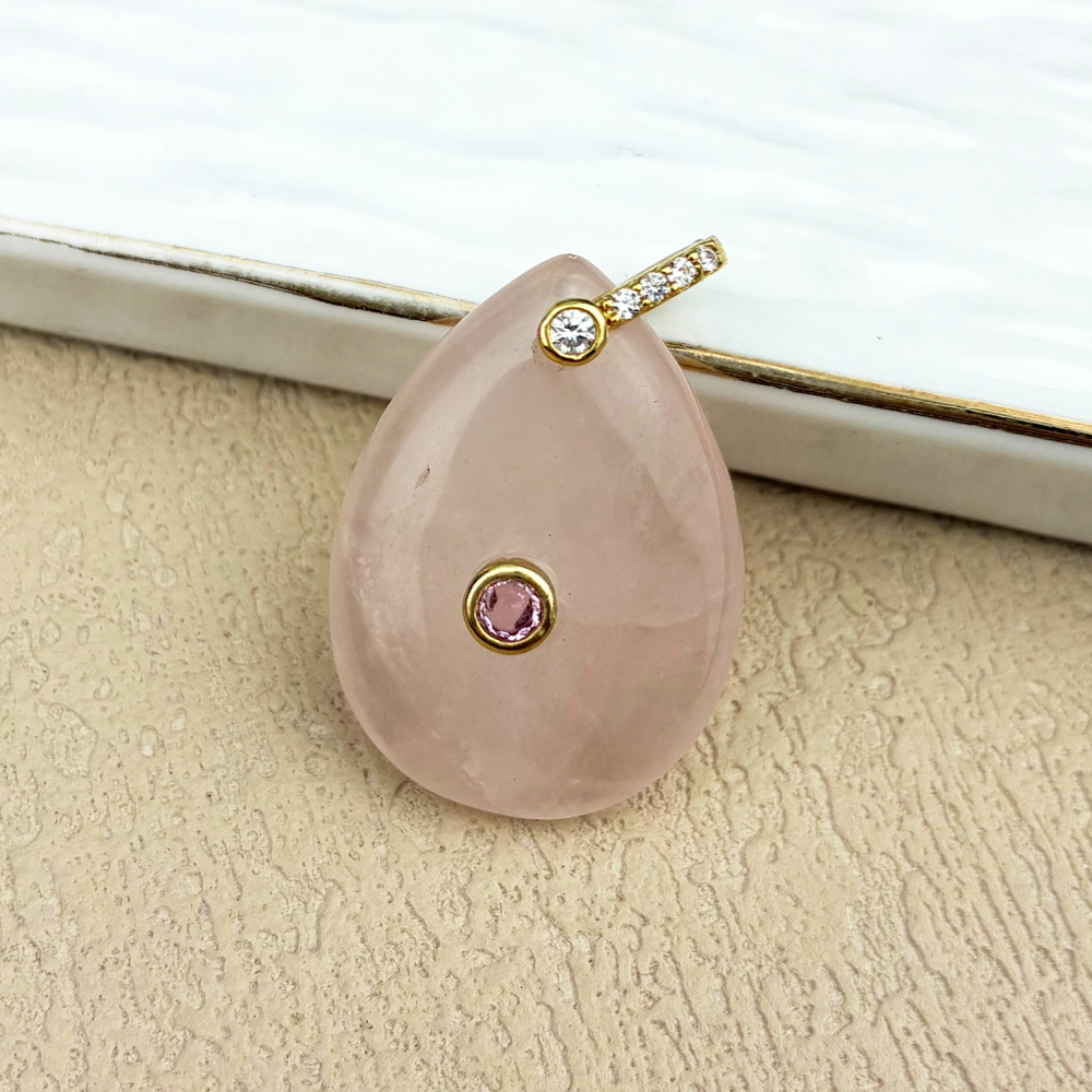 Cuarzo rosa - oro