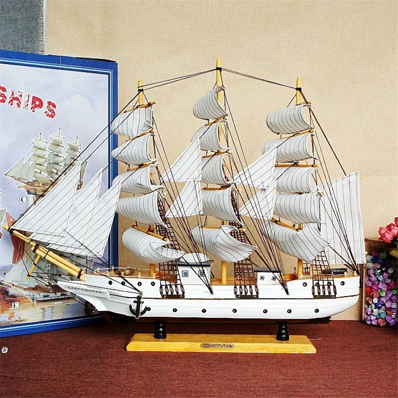 Barcos de vela de madera hechos a mano, artesanía de barco de vela, decoración, modelo de velero, regalo para el hogar