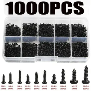 1000 adet kendini vurarak vidalar PA M1 M2 M1.4 M1.7 Phillips yuvarlak tava kafa dizüstü bilgisayar küçük vida - Product Image 3