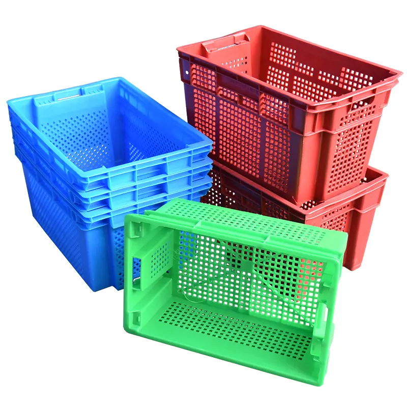 प्लास्टिक जाल टोकरी सब्जी फल परिवहन के लिए Nestable घोंसला ढेर निकाल प्लास्टिक बक्से भंडारण