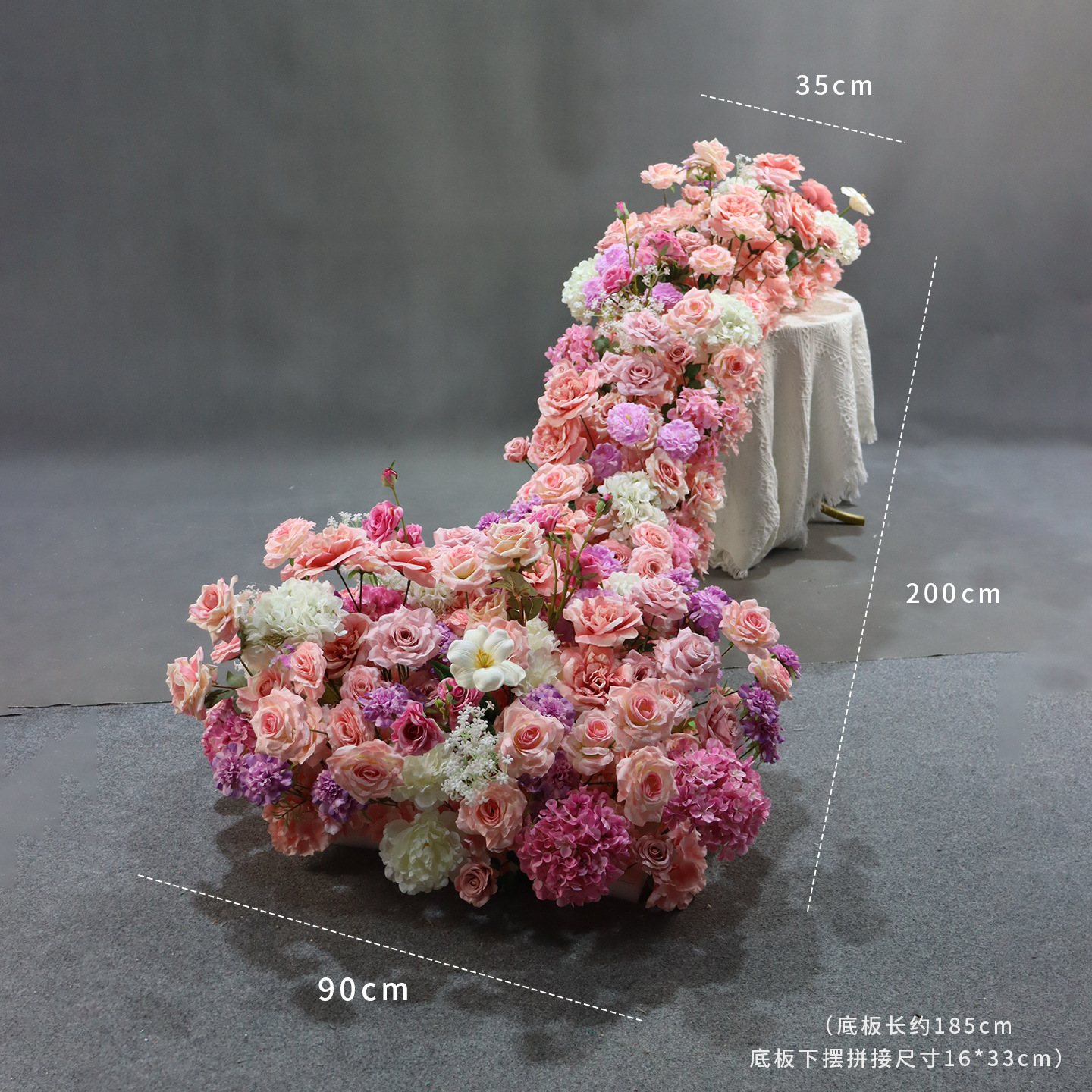 Fleur d'hortensia rose clair de 200 cm