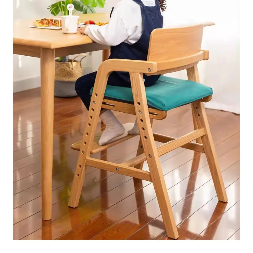 Struttura trapezoidale per bambini mobili regolabile in altezza con struttura in legno sedie da pranzo