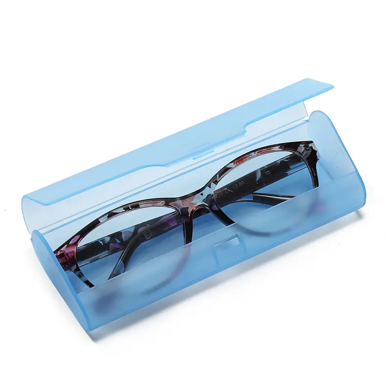 Casing kacamata bening transparan Pvc warna-warni terlaris kacamata baca plastik portabel