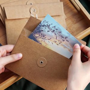 Benutzer definierter Umschlag mit Knopf Logo Verpackungs dokument danke Geschenk karten Kraft papier umschlag mit Schnur knopf verschluss - Product Image 5
