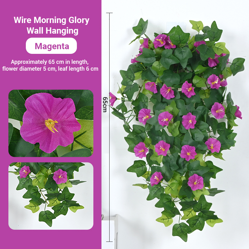 Tenture murale de fleurs de trompette de fil fuchsia