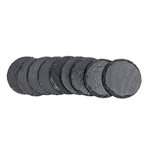 个性化套装8个定制圆形石板石板，带黑色金属架 - Product Image 3