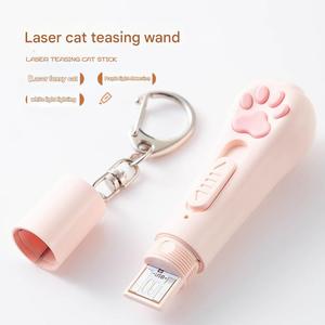 Giocattoli per gatti USB ricaricabili 3 modalità di luce e 5 modelli regolabili, accessori per gatti interattivi portatili giocattolo puntatore Laser per gatti - Product Image 3