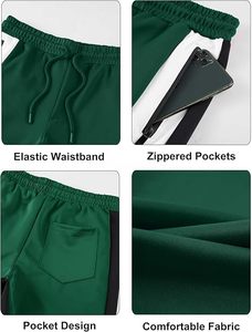 100% coton hommes 2 pièces couleur bloc survêtement ensembles manches longues pleine fermeture éclair veste et bas de jogging hommes survêtement personnaliser - Product Image 5