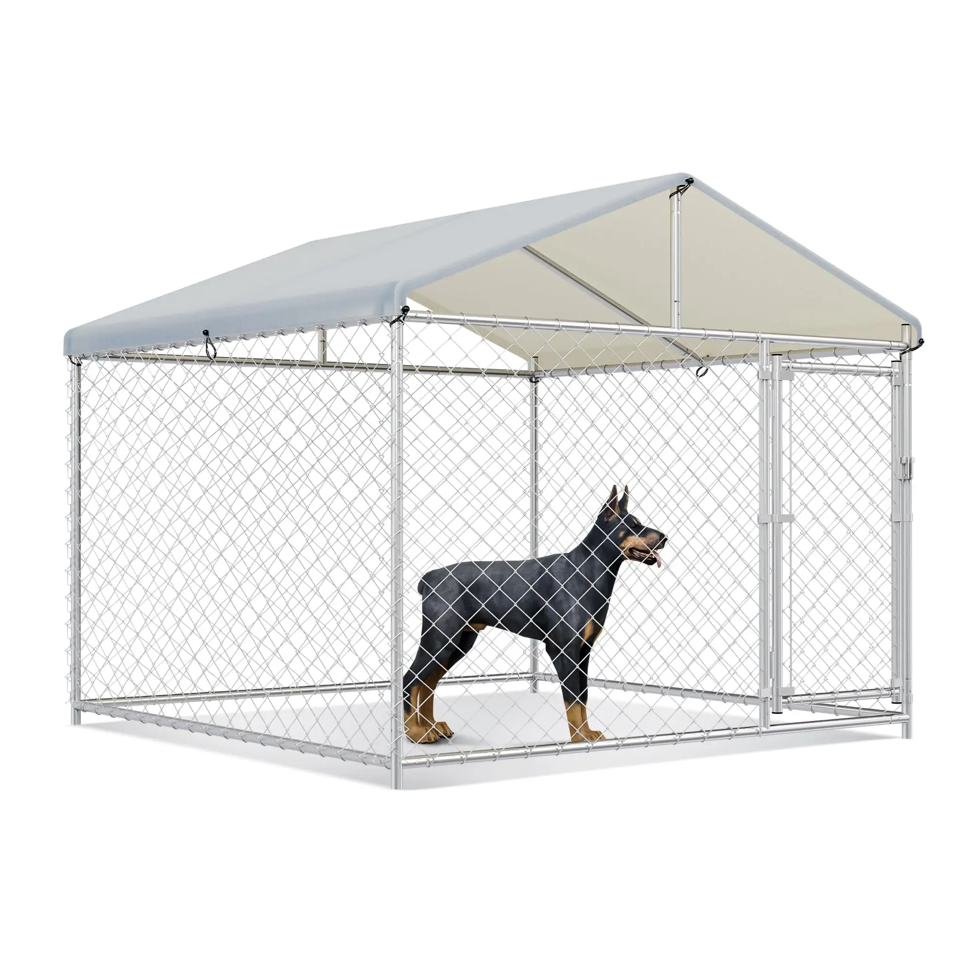 Chất lượng cao Kích thước 78 "L x 78" W x 67 "H lớn thương mại ngoài trời Chó kennel hàng rào với khóa an toàn