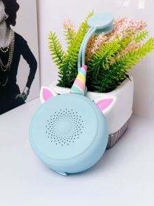 Hochwertige Einhorn Silikon gehäuse Saugnapf Freis prec heinrich tung Stereo Sound Wasserdichter Lautsprecher für <span class=keywords><strong>Computer</strong></span> Handy Werbung