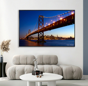 Led aydınlatma ile ahşap çatkı duvar sanat tuval resim dekorasyon için ışık kapalı modern özel tasarım sanat için tuval üzerine baskı - Product Image 1