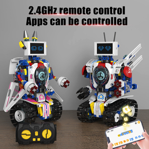 LED Display Screen <strong>Robot</strong> Toy with Light Function DIY Electronic Building Block Made of Plastic Educational Remote Control Toy - Product Image 5