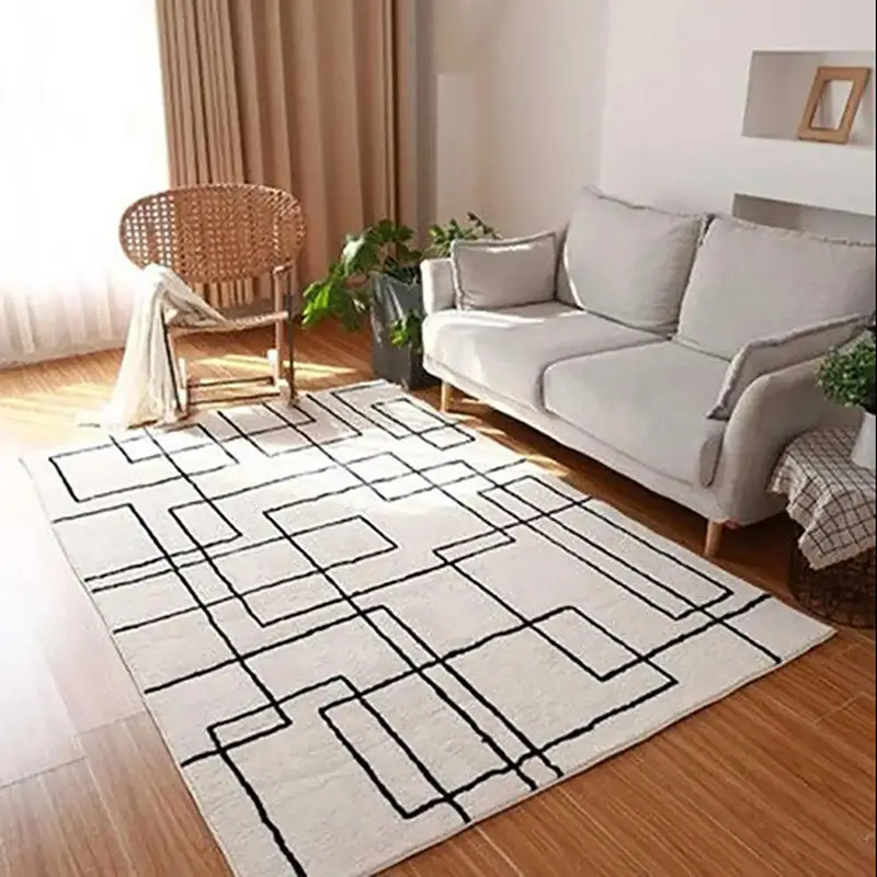 Tapis épais blanc au design simple, style marocain, puzzle, pour salon, 120