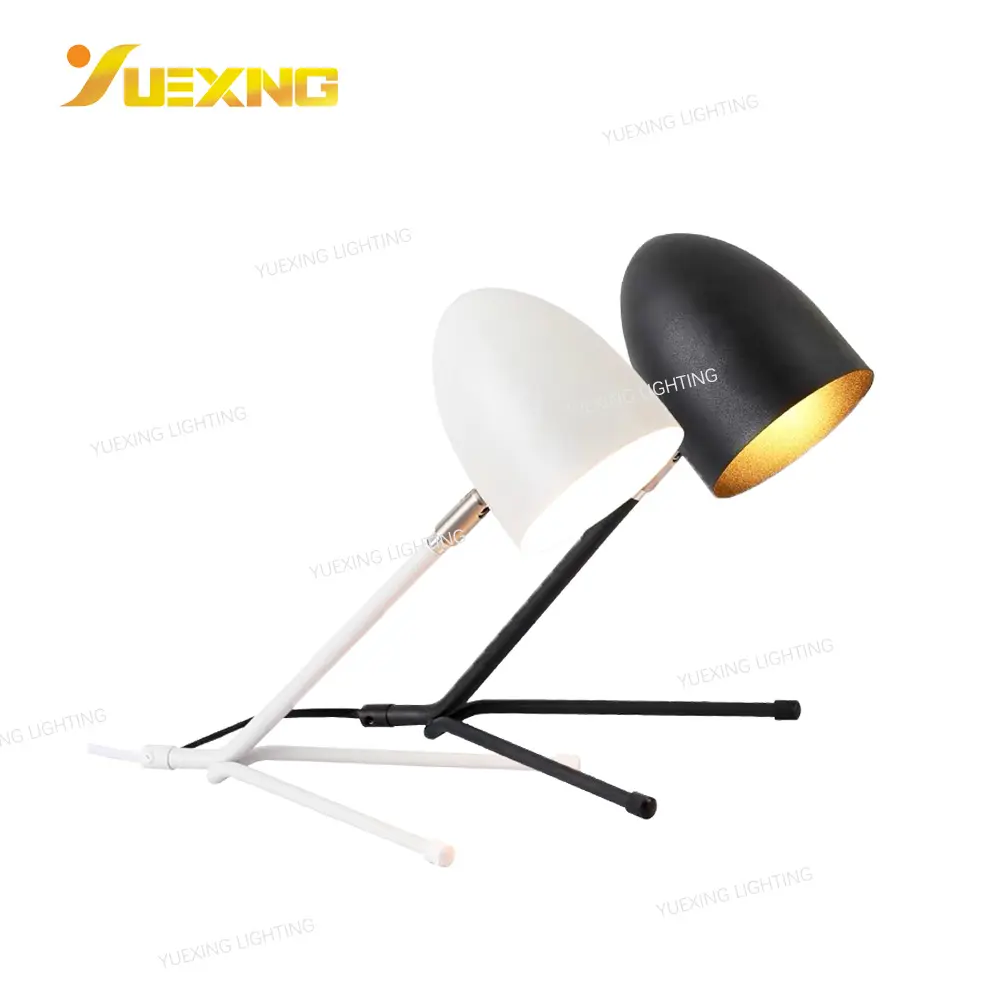 Semplice arredamento LED studio lampada da tavolo a Led paralume sottile nero bianco apparecchio da scrivania per soggiorno