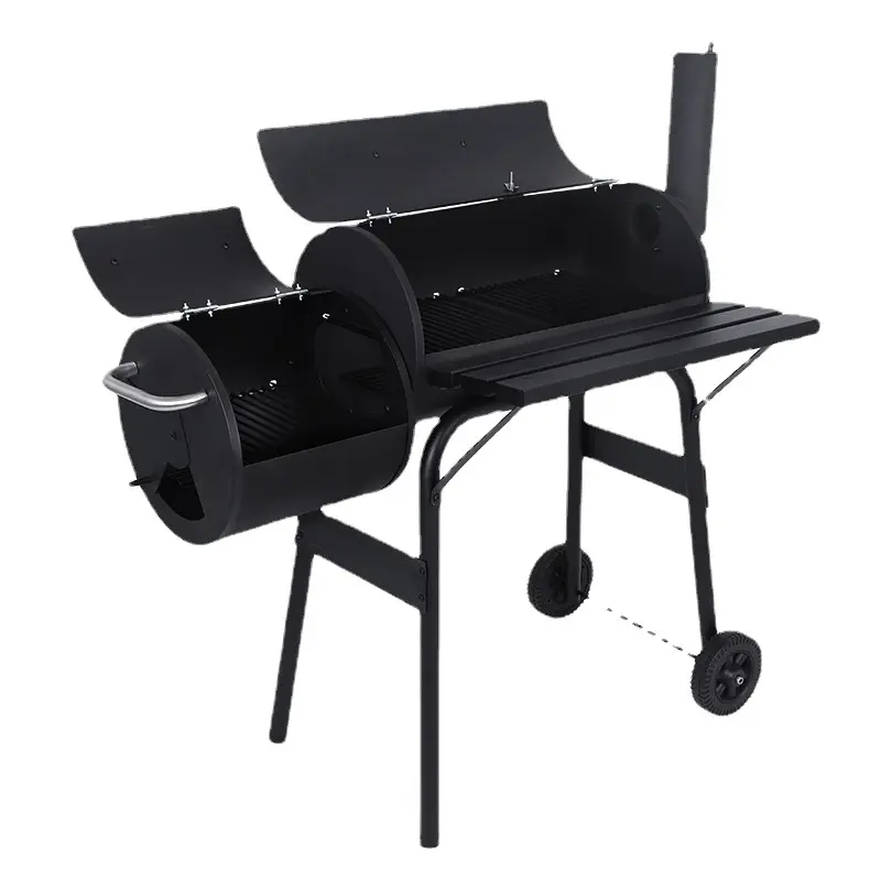 Charcoal outdoor Grill Offset Smoker Cover Black barbecue grills Outdoor Camping Large barbecue grill