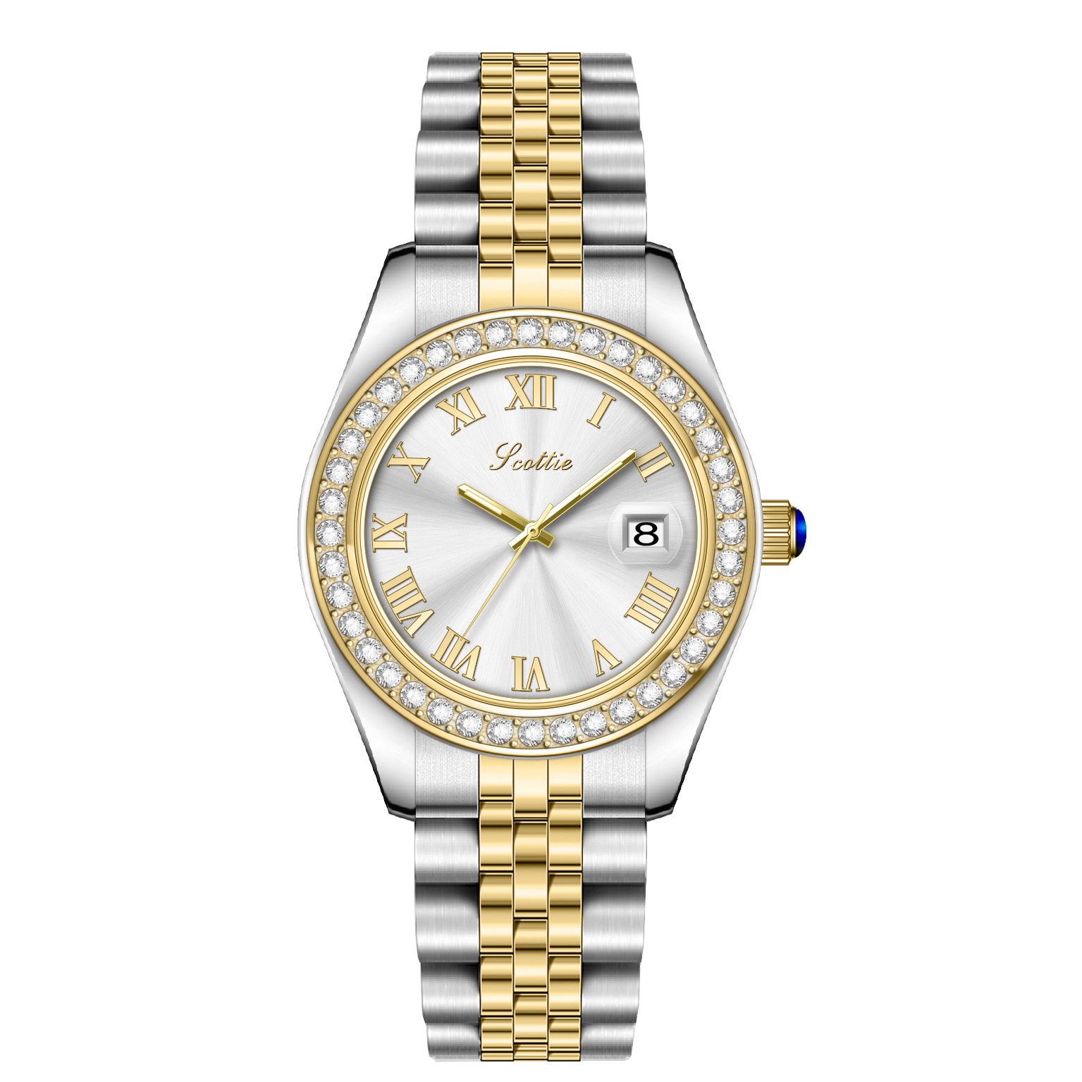 Silver+gold-white