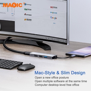 Adaptador multipuerto USB C HUB Dockteck Expand USB C 4 en 1 con 4K HDMI para concentrador USB gestionado