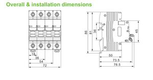 Nuevo Tipo 2P RCCB Disyuntor de corriente residual Mcb 25A Corriente nominal 6KA Capacidad de ruptura - Product Image 4