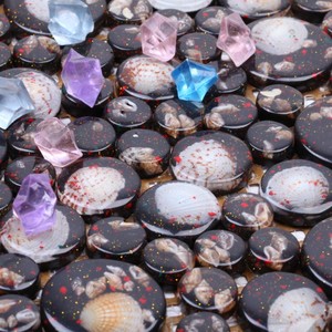 2019 Nóng Bán Phòng Tắm Nền Tường Backsplash Penny Vòng Hình Dạng Sỏi Gạch <span class=keywords><strong>Mosaic</strong></span> Thủy Tinh - Product Image 3