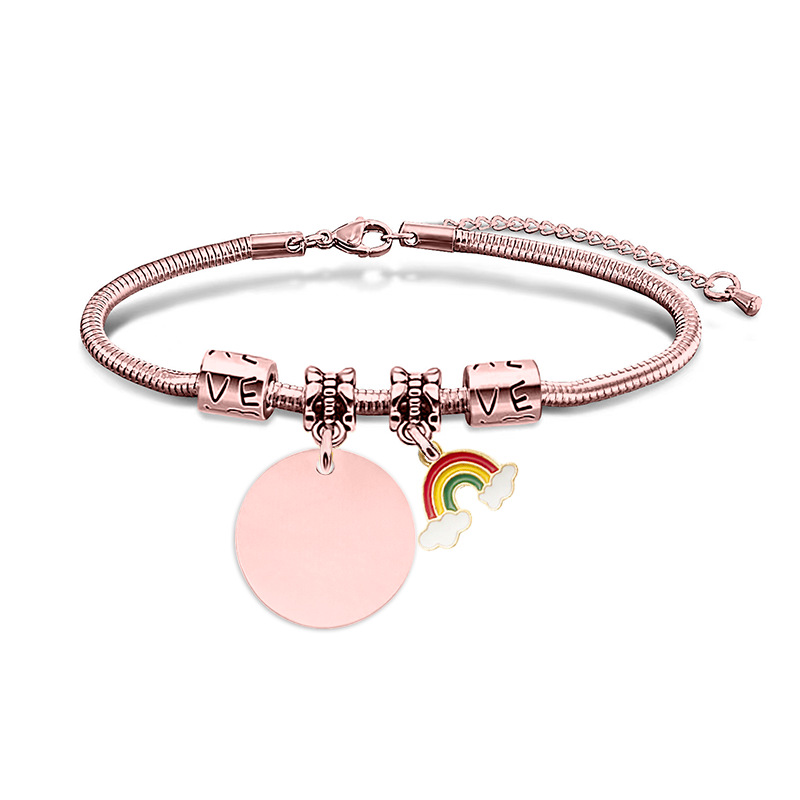 Ronda arco iris de oro rosa