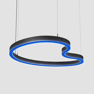 RGB renk yuvarlak oval kolye ışık çok renkler alüminyum profil ışık tasarımı için parti otel - Product Image 6
