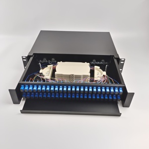 Caja de terminales de fibra montada en rack de 19 pulgadas, cajón deslizante 2u 36 48 96 144, panel de conexión de fibra óptica de tipo de dibujo de distribución de fibras - Product Image 6
