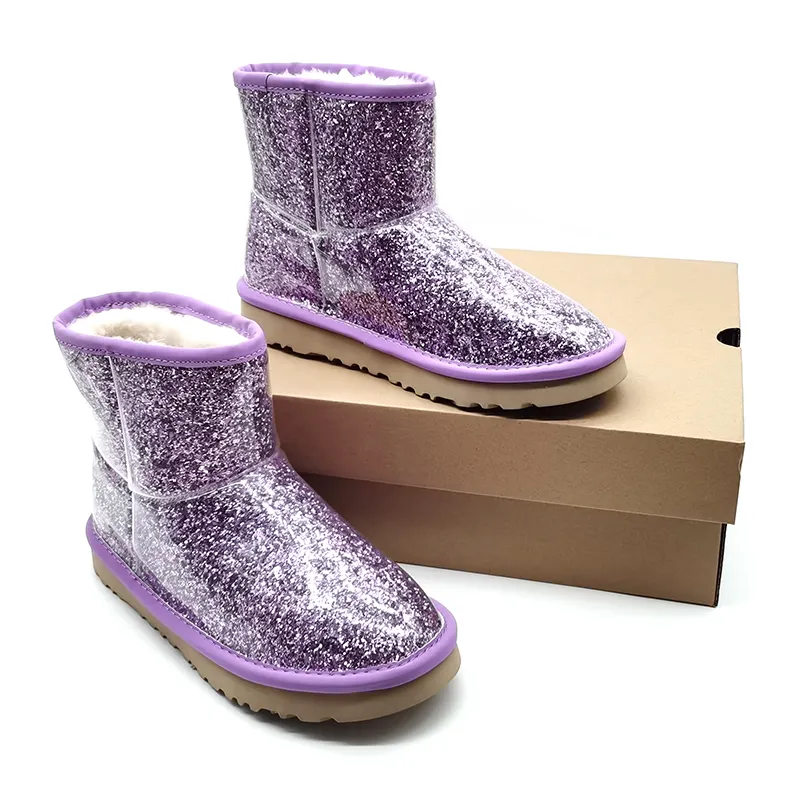 Mulheres por atacado botas moda glitter mulheres neve botas de chuva